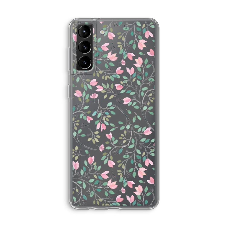 Sierlijke bloemen: Samsung Galaxy S21 Plus Transparant Hoesje