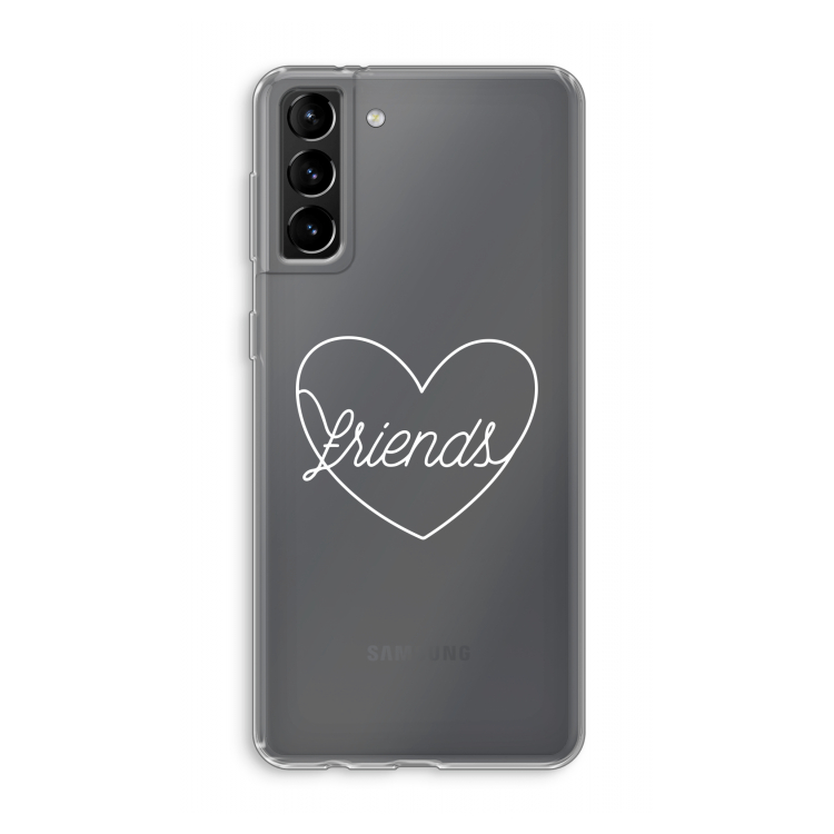 Friends heart pastel: Samsung Galaxy S21 Plus Transparant Hoesje