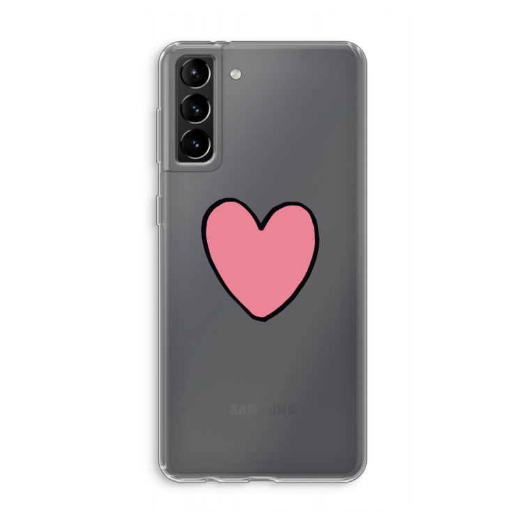 Hartje: Samsung Galaxy S21 Plus Transparant Hoesje