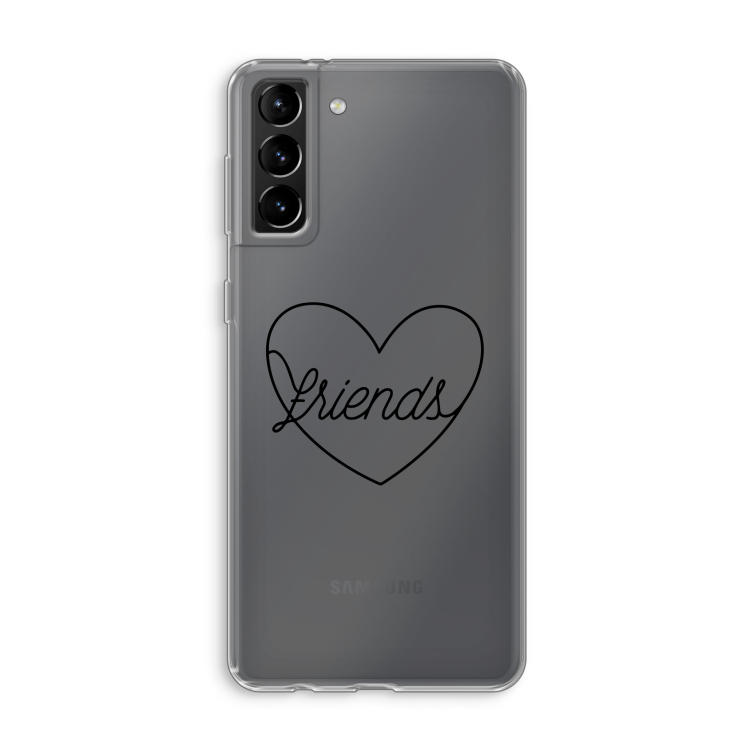 Friends heart black: Samsung Galaxy S21 Plus Transparant Hoesje