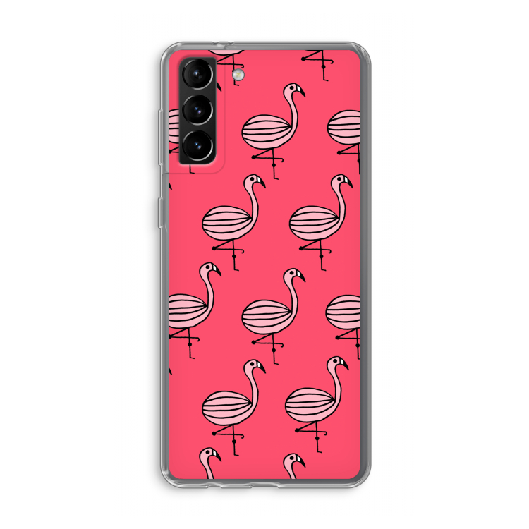 Flamingo: Samsung Galaxy S21 Plus Transparant Hoesje