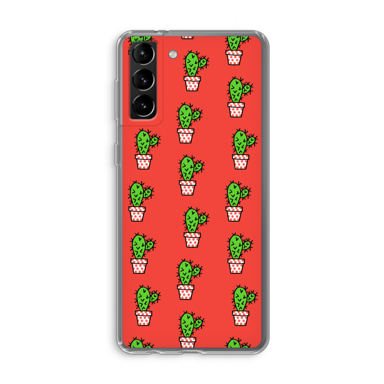 Mini cactus: Samsung Galaxy S21 Plus Transparant Hoesje