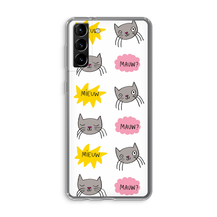 Meow: Samsung Galaxy S21 Plus Transparant Hoesje