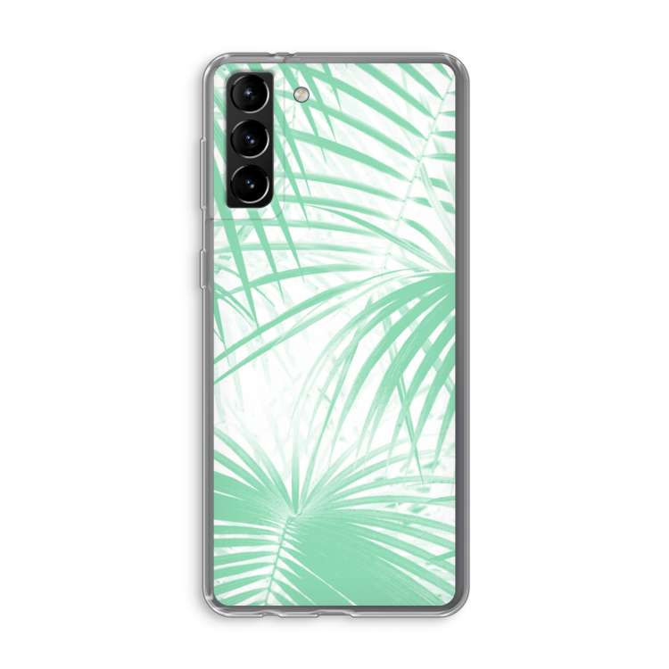 Palmbladeren: Samsung Galaxy S21 Plus Transparant Hoesje