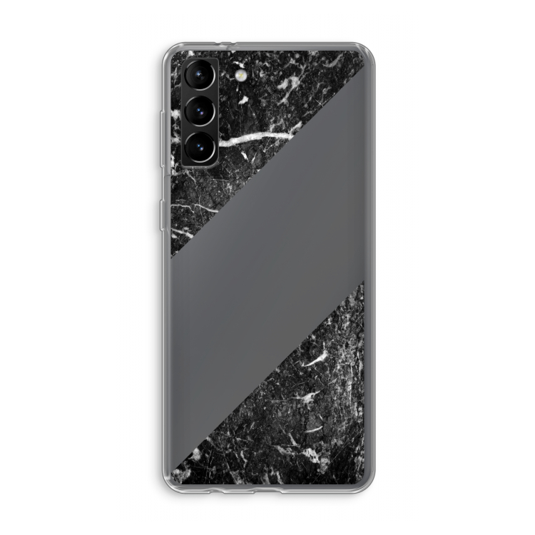 Zwart marmer: Samsung Galaxy S21 Plus Transparant Hoesje