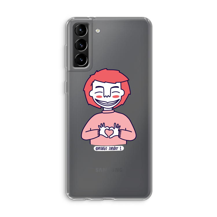 Hartje: Samsung Galaxy S21 Plus Transparant Hoesje