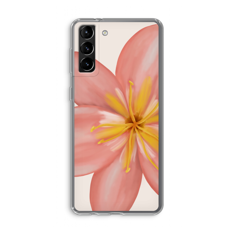 Pink Ellila Flower: Samsung Galaxy S21 Plus Transparant Hoesje