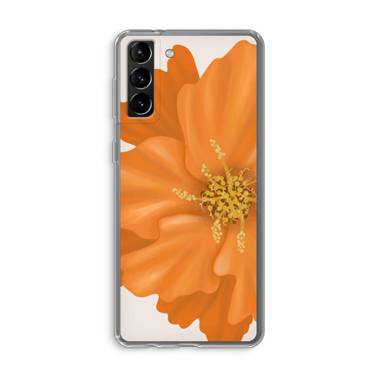Orange Ellila flower: Samsung Galaxy S21 Plus Transparant Hoesje