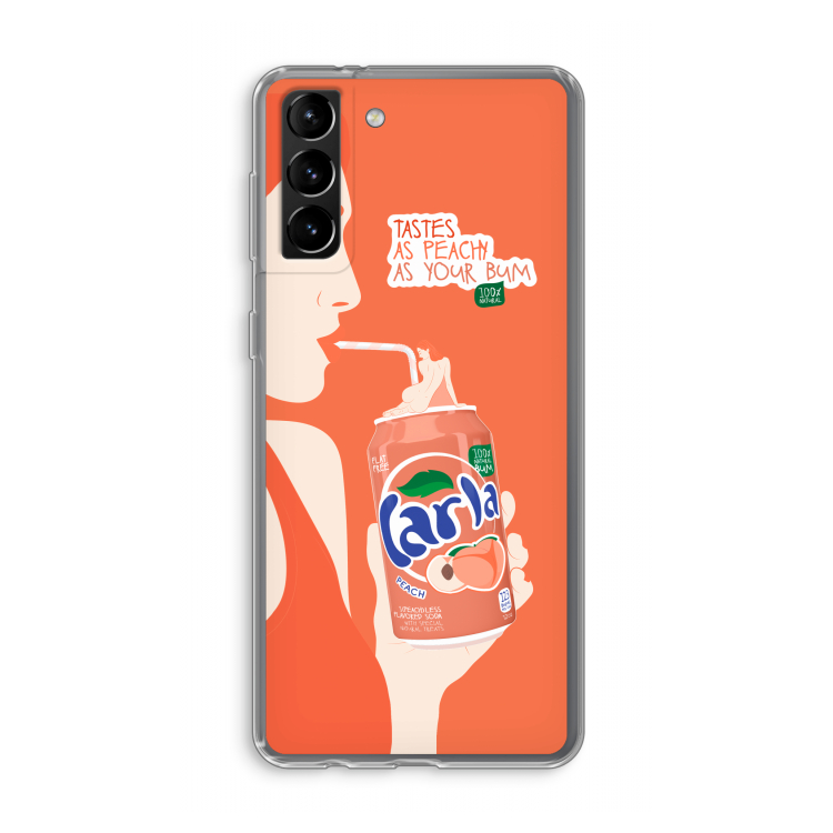 Peach please!: Samsung Galaxy S21 Plus Transparant Hoesje