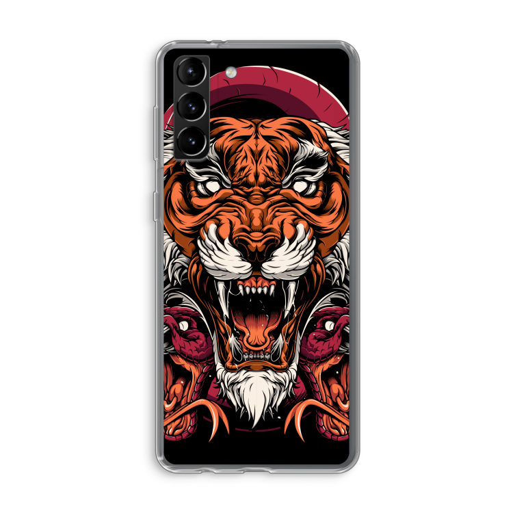 Tiger and Rattlesnakes: Samsung Galaxy S21 Plus Transparant Hoesje