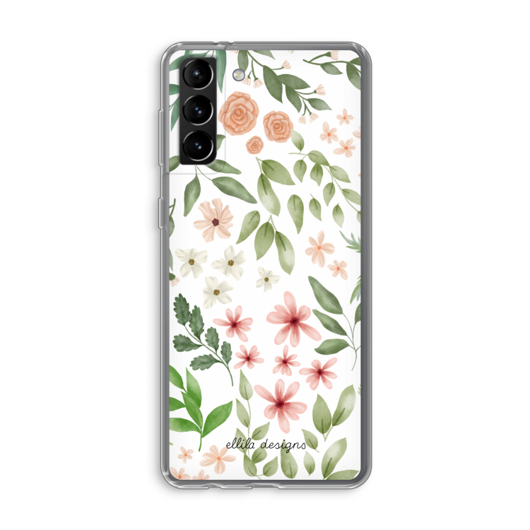 Botanical sweet flower heaven: Samsung Galaxy S21 Plus Transparant Hoesje