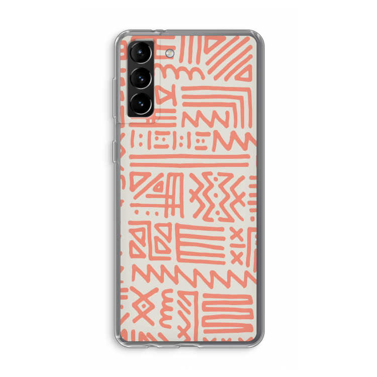Marrakech Pink: Samsung Galaxy S21 Plus Transparant Hoesje