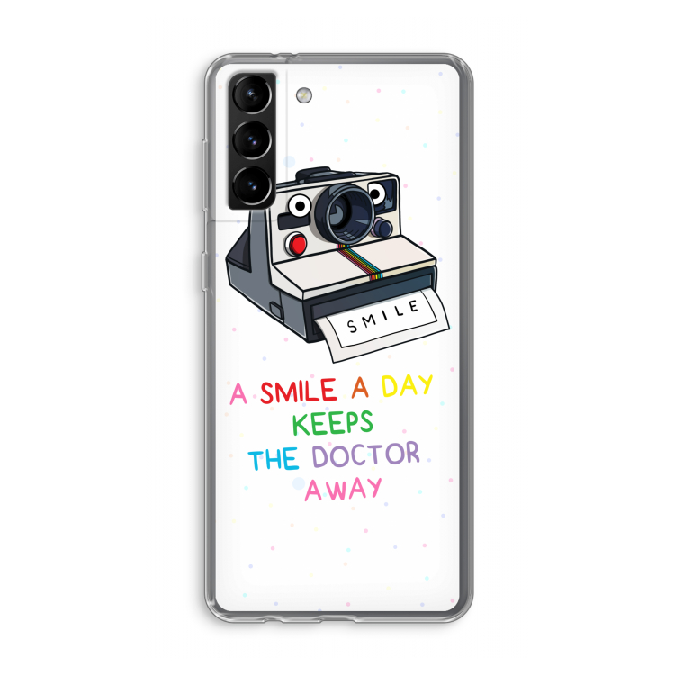 Smile: Samsung Galaxy S21 Plus Transparant Hoesje