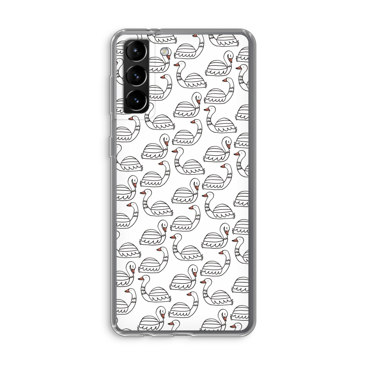 Zwanen: Samsung Galaxy S21 Plus Transparant Hoesje