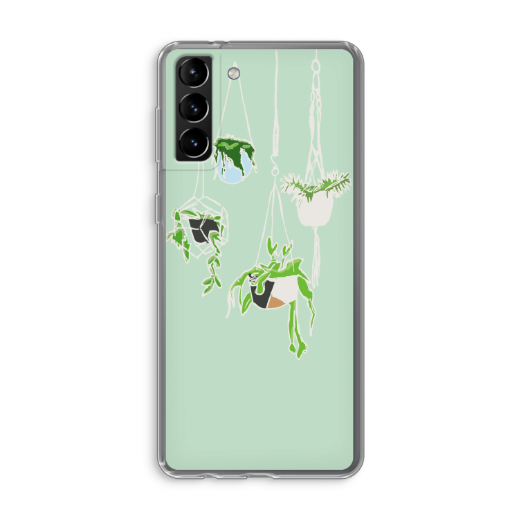 Hang In There: Samsung Galaxy S21 Plus Transparant Hoesje
