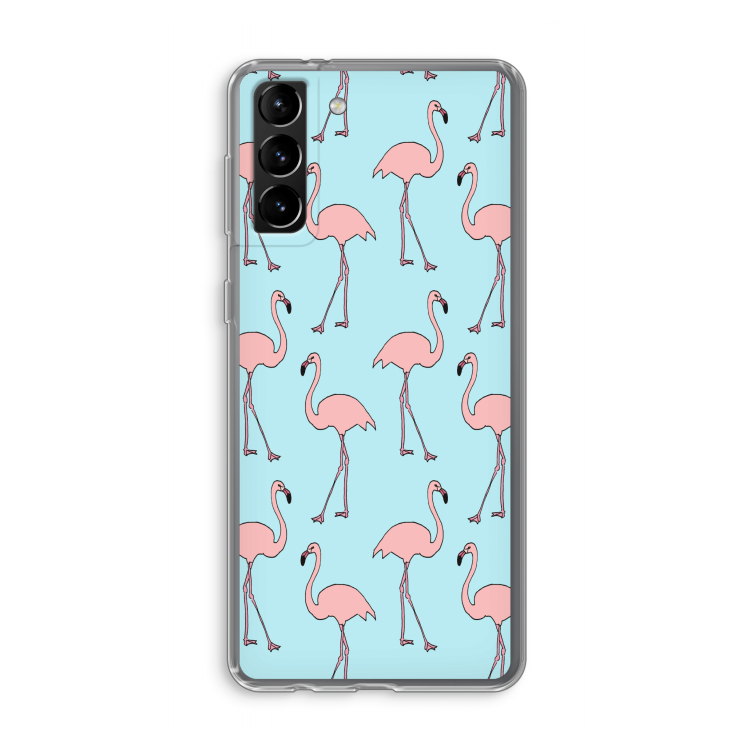 Anything Flamingoes: Samsung Galaxy S21 Plus Transparant Hoesje