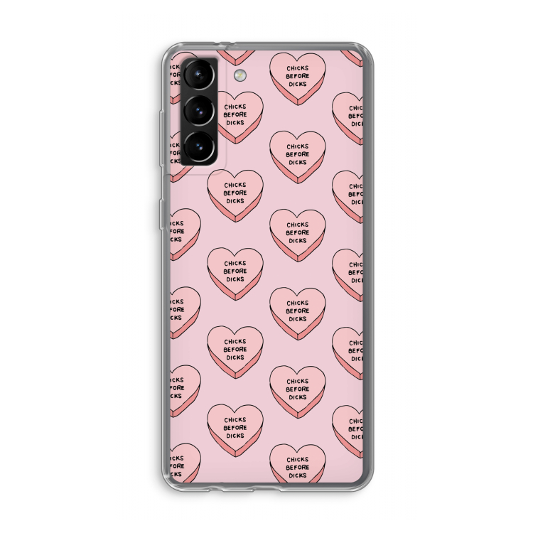 Chicks before dicks: Samsung Galaxy S21 Plus Transparant Hoesje