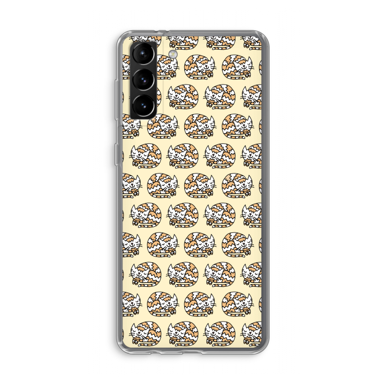 Slapende poes: Samsung Galaxy S21 Plus Transparant Hoesje