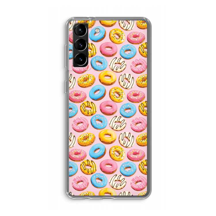Pink donuts: Samsung Galaxy S21 Plus Transparant Hoesje