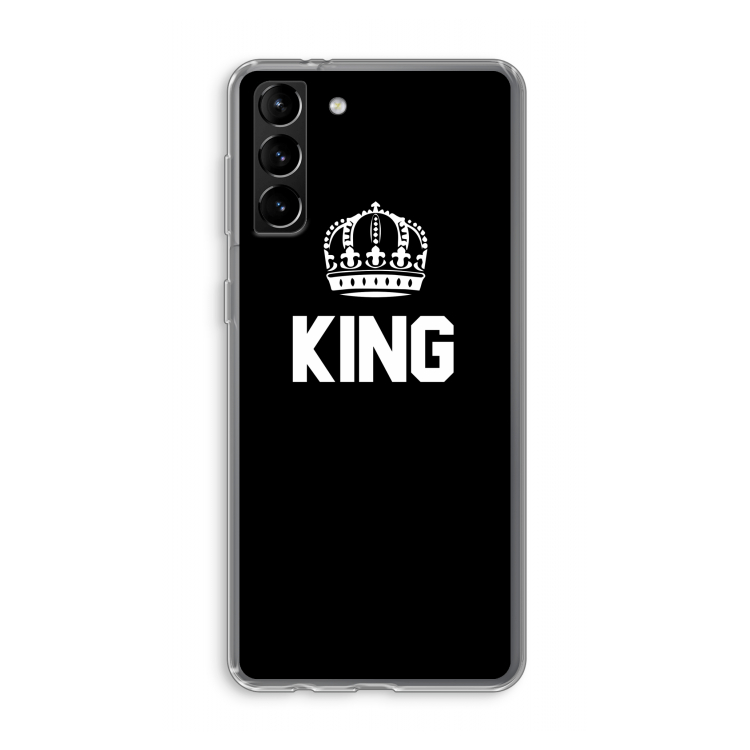 King zwart: Samsung Galaxy S21 Plus Transparant Hoesje