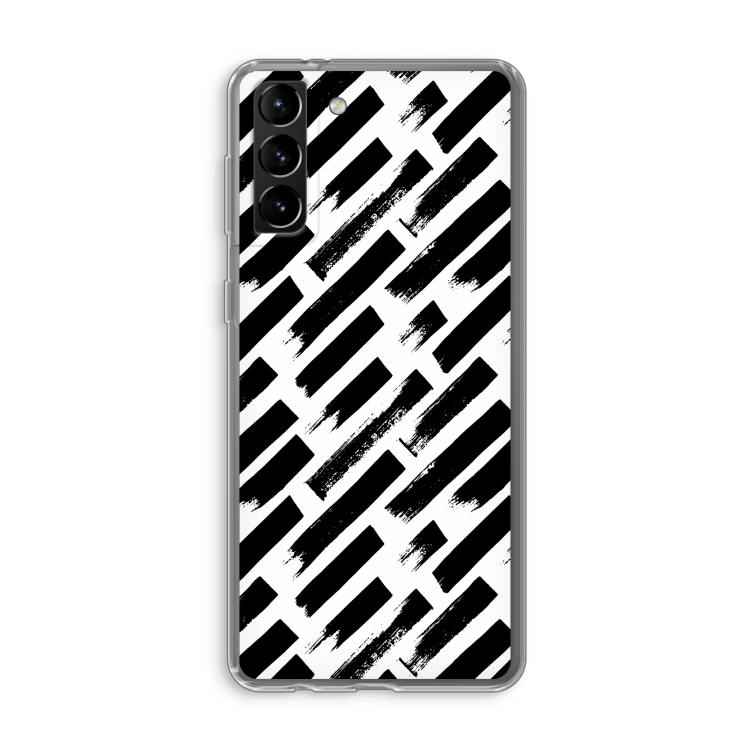 Zwarte vegen: Samsung Galaxy S21 Plus Transparant Hoesje