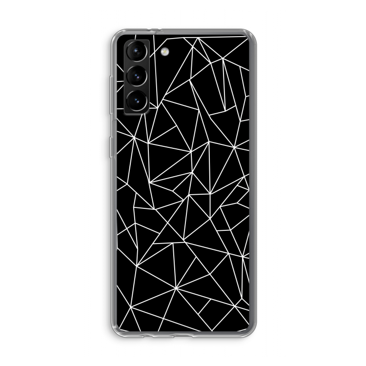 Geometrische lijnen wit: Samsung Galaxy S21 Plus Transparant Hoesje