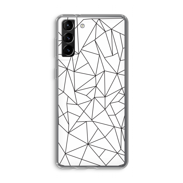 Geometrische lijnen zwart: Samsung Galaxy S21 Plus Transparant Hoesje