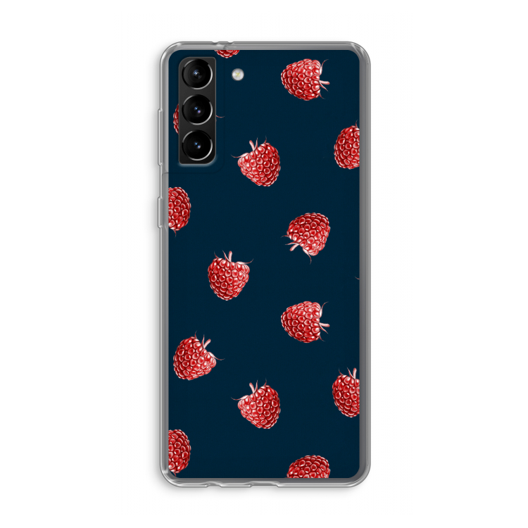 Framboosjes: Samsung Galaxy S21 Plus Transparant Hoesje