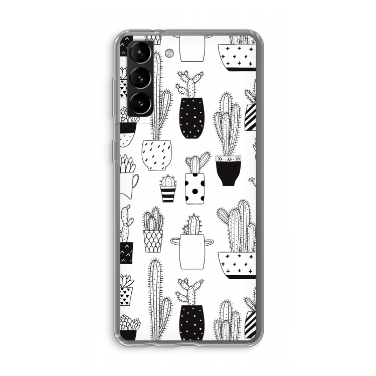 Cactusmotief: Samsung Galaxy S21 Plus Transparant Hoesje