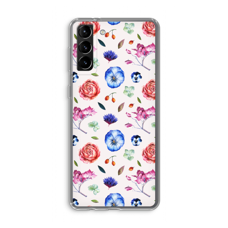 Bloemetjes: Samsung Galaxy S21 Plus Transparant Hoesje