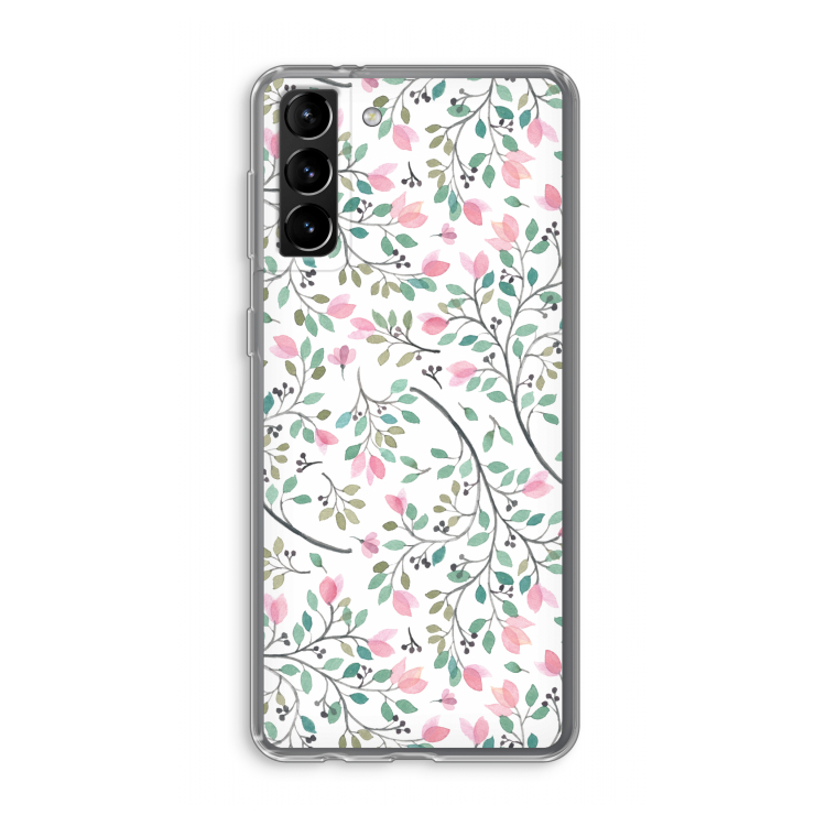 Sierlijke bloemen: Samsung Galaxy S21 Plus Transparant Hoesje