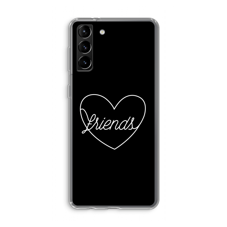 Friends heart black: Samsung Galaxy S21 Plus Transparant Hoesje