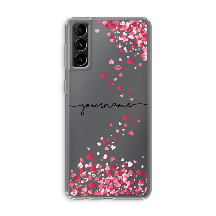 Hartjes en kusjes: Samsung Galaxy S21 Plus Transparant Hoesje