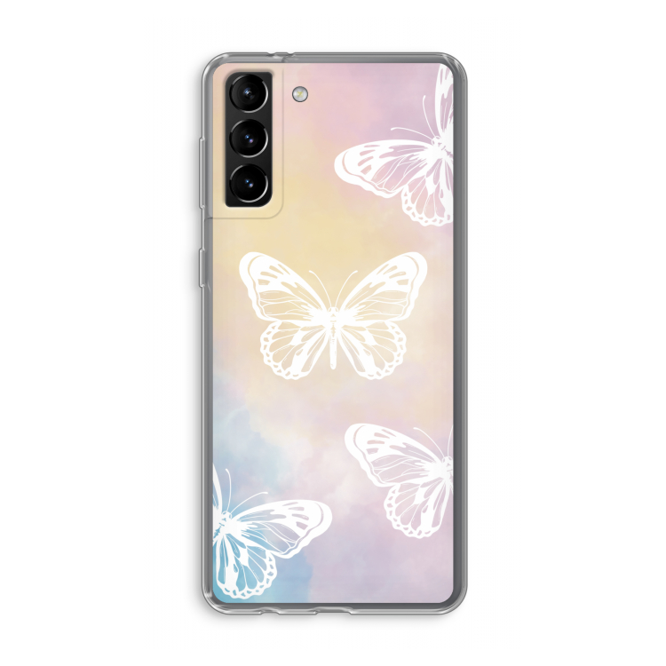 White butterfly: Samsung Galaxy S21 Plus Transparant Hoesje