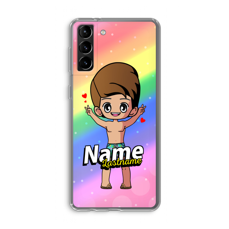 Chibi Maker man: Samsung Galaxy S21 Plus Transparant Hoesje