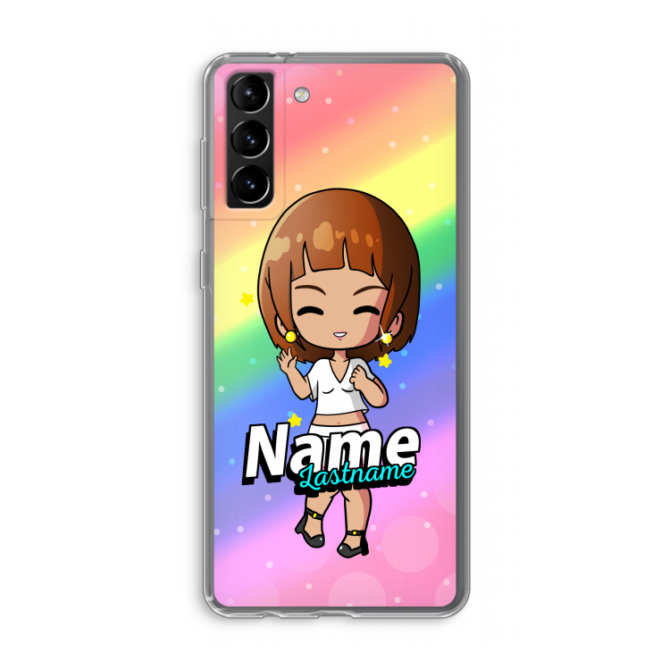 Chibi Maker vrouw: Samsung Galaxy S21 Plus Transparant Hoesje