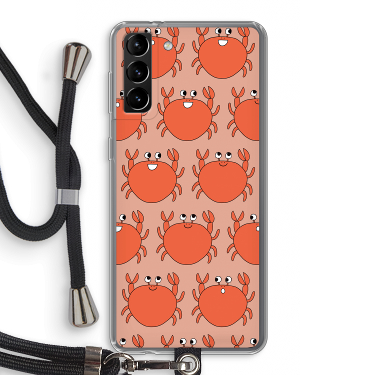 Krab: Samsung Galaxy S21 Plus Transparant Hoesje met koord