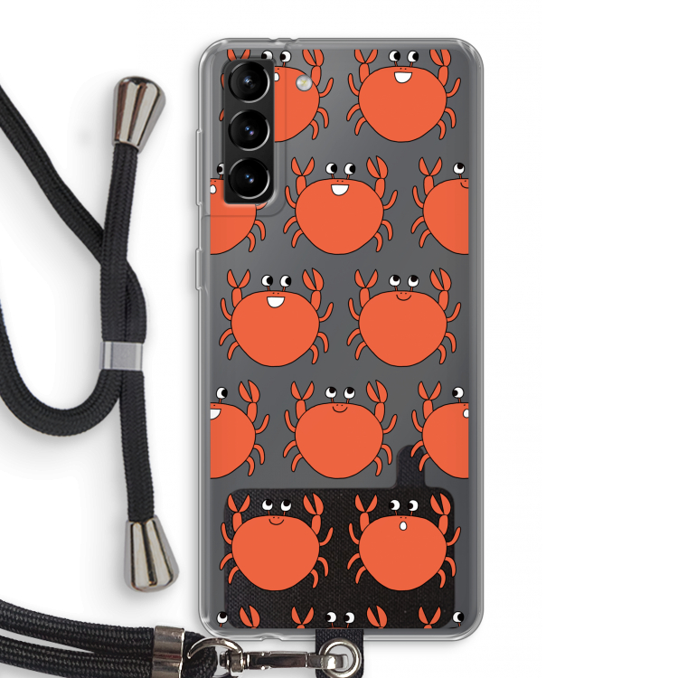 Krab: Samsung Galaxy S21 Plus Transparant Hoesje met koord