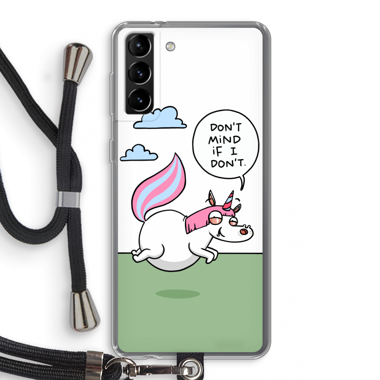 Unicorn: Samsung Galaxy S21 Plus Transparant Hoesje met koord