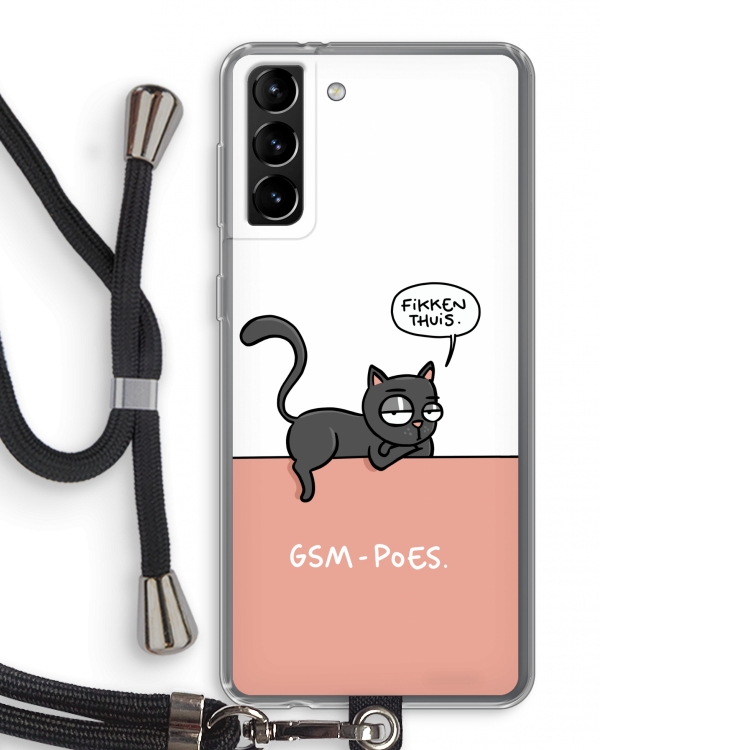 GSM poes: Samsung Galaxy S21 Plus Transparant Hoesje met koord