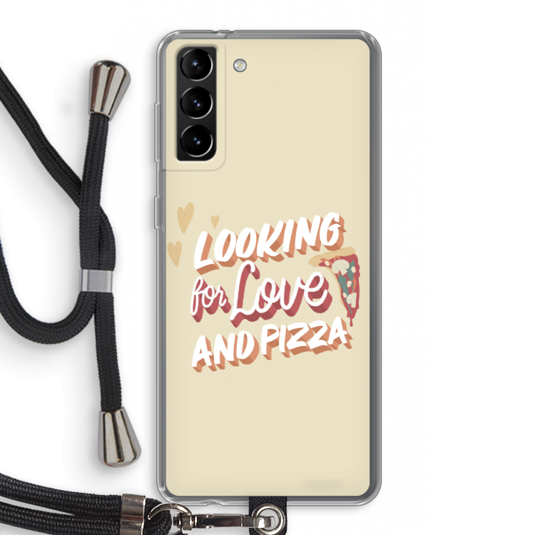 Pizza is the answer: Samsung Galaxy S21 Plus Transparant Hoesje met koord