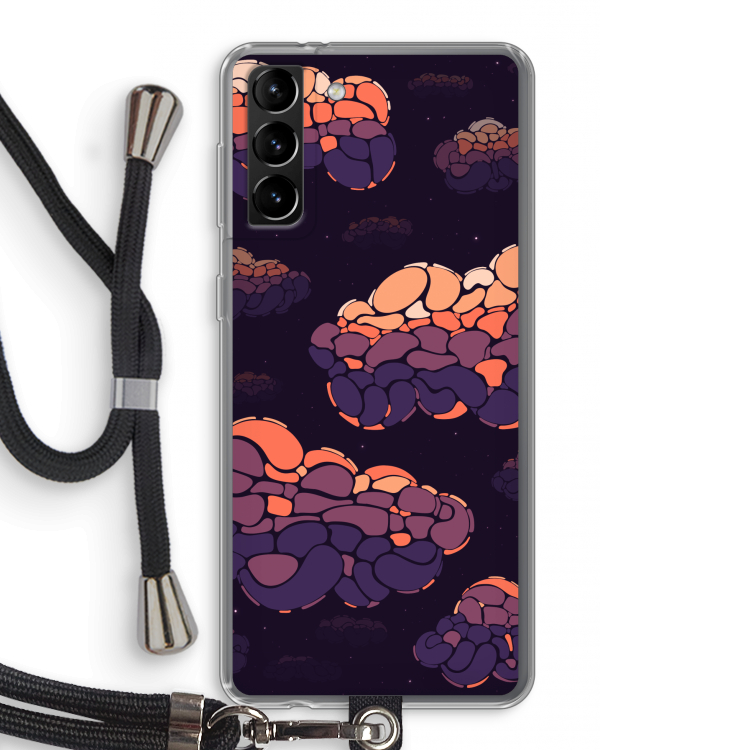 Patroon Wolken: Samsung Galaxy S21 Plus Transparant Hoesje met koord