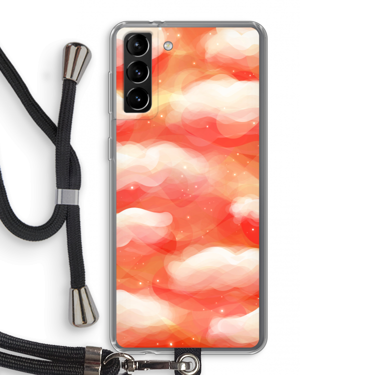 Lichte Wolken: Samsung Galaxy S21 Plus Transparant Hoesje met koord