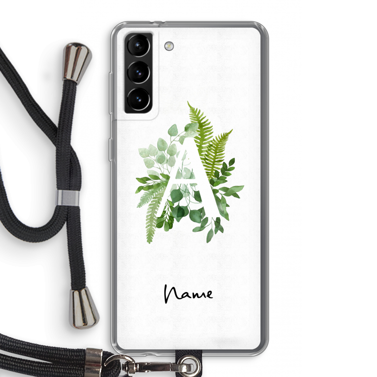 Green Brush: Samsung Galaxy S21 Plus Transparant Hoesje met koord