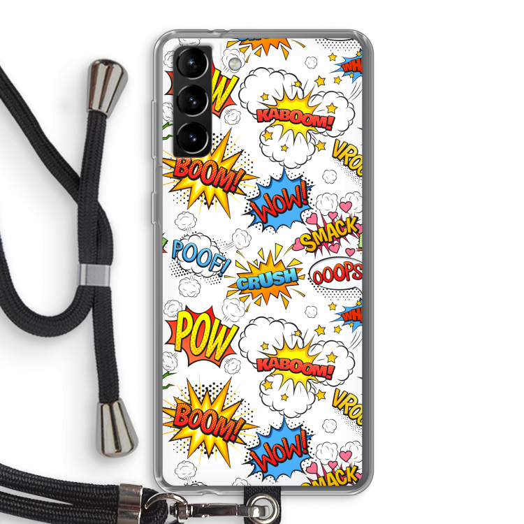 Pow Smack: Samsung Galaxy S21 Plus Transparant Hoesje met koord