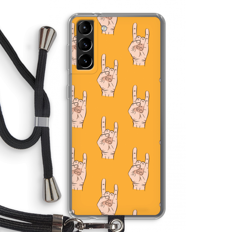 Rock: Samsung Galaxy S21 Plus Transparant Hoesje met koord