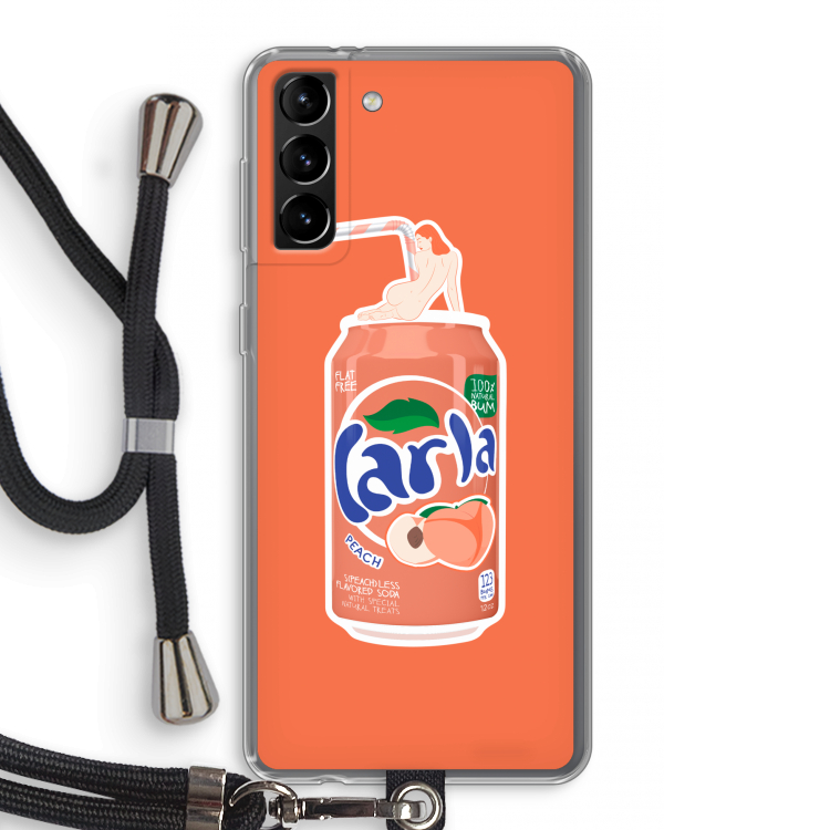 S(peach)less: Samsung Galaxy S21 Plus Transparant Hoesje met koord