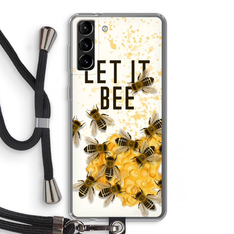 Let it bee: Samsung Galaxy S21 Plus Transparant Hoesje met koord
