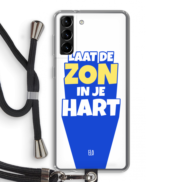 Laat de zon in je hart: Samsung Galaxy S21 Plus Transparant Hoesje met koord