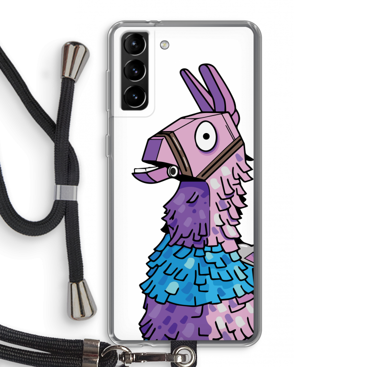 Lama: Samsung Galaxy S21 Plus Transparant Hoesje met koord
